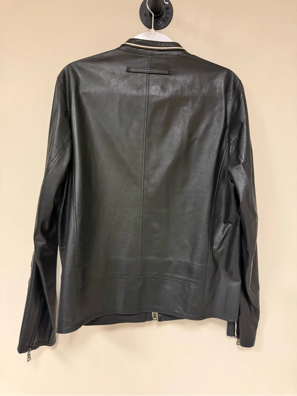 Prada Black moto 1990’s vintage  weight Leather Bomber Jacket medium
